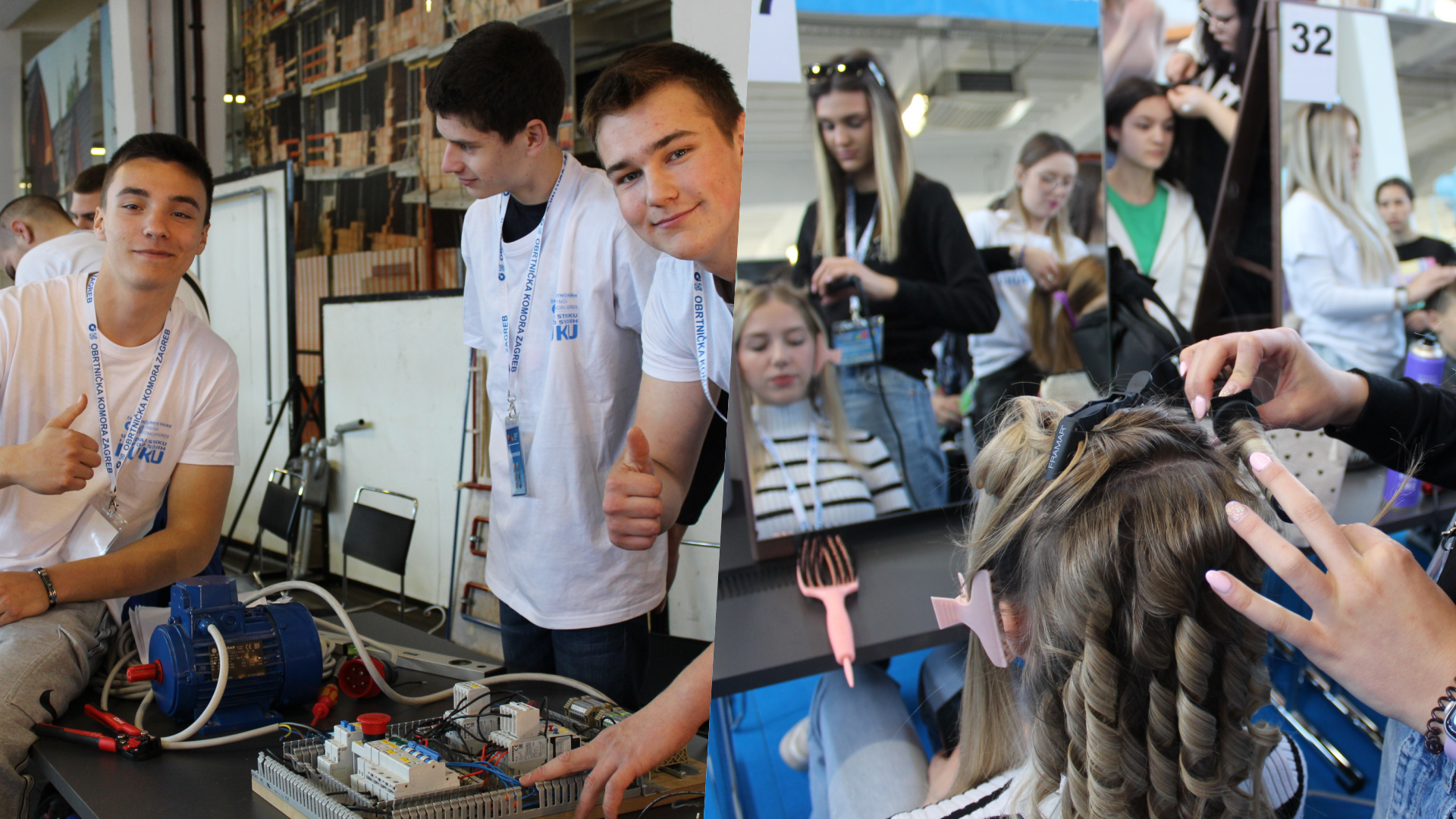 učenici strukovnih škola na obrtničkom sajmu, elektrotehničari i frizeri