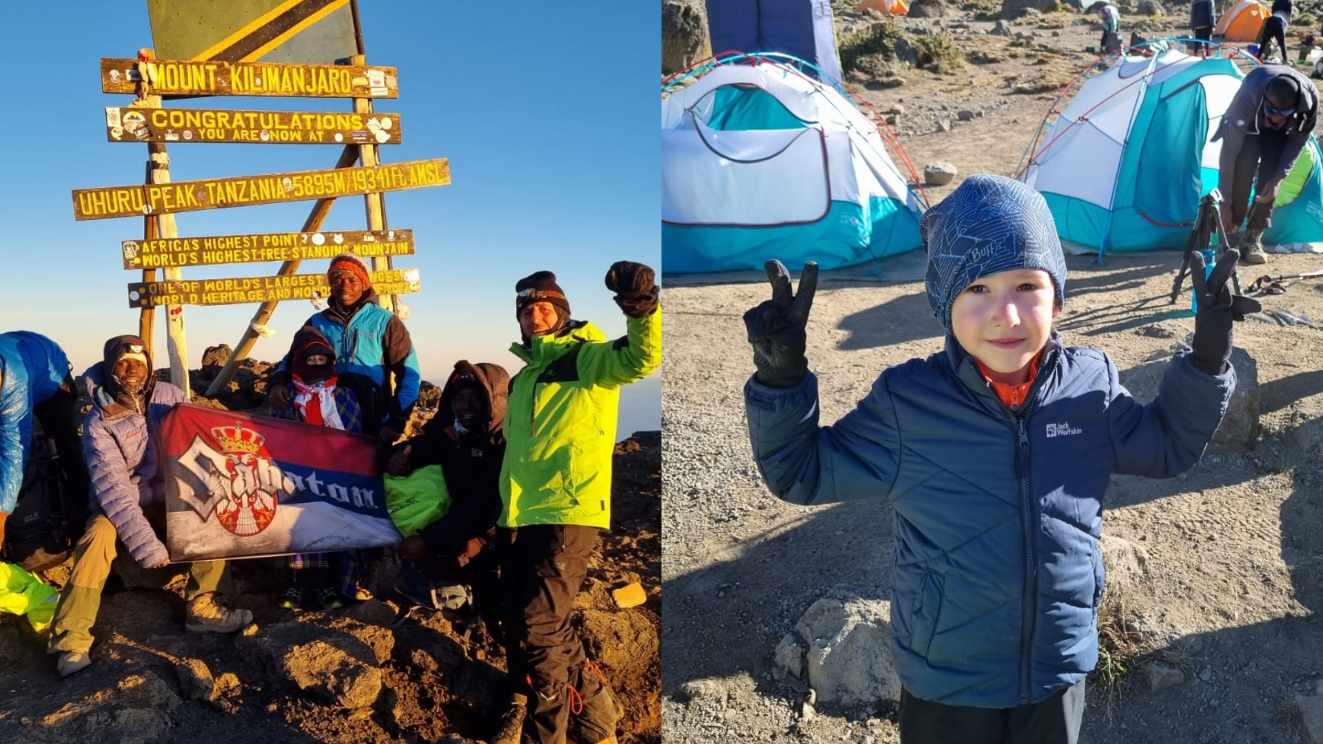 Petogodišnji Ognjen Živković na vrhu Kilimandžara