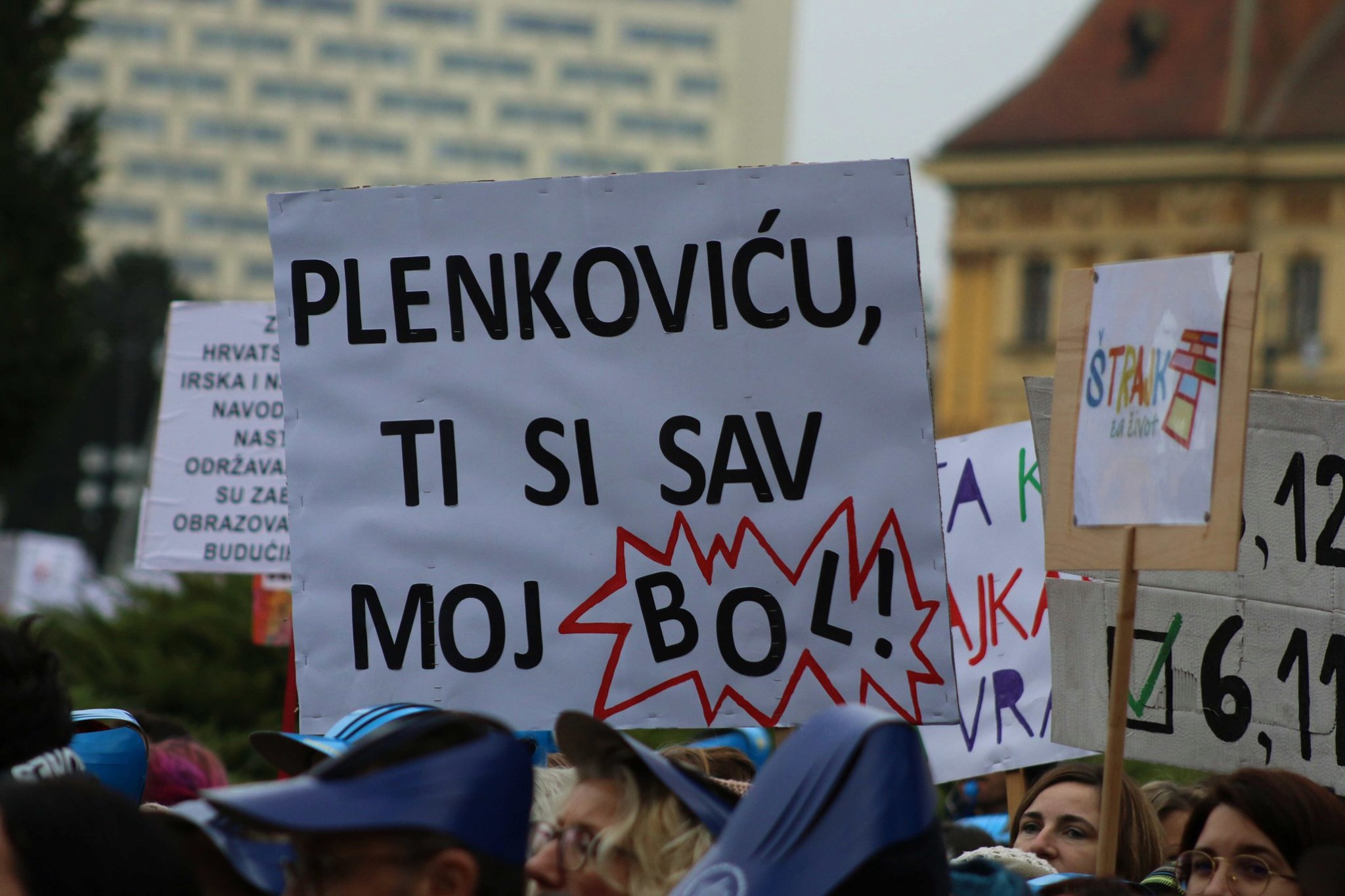 Prosvjed zaposlenika škola u studenom 2019., za vrijeme velikog štrajka prosvjetara