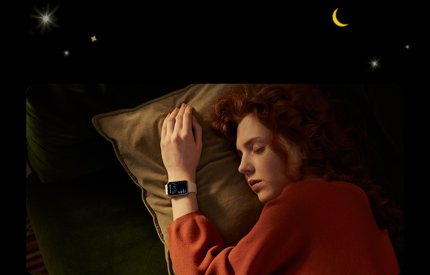 osoba spava i nosi Samsung Galaxy Fit3 pametni sat